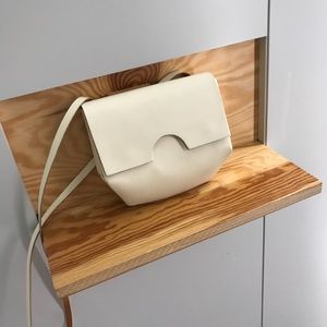 cos structured leather shoulder bag